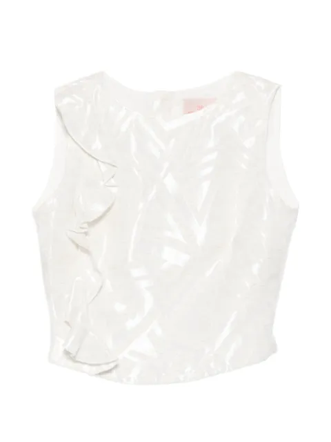 Leen Moughrabi Zara ruffle-detail sleeveless top White LMEMEATSWZARATOP016