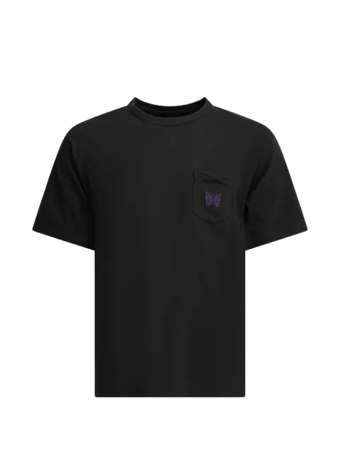 Needles Papillon-embroidered pocket T-shirt Black SX444GBLACK