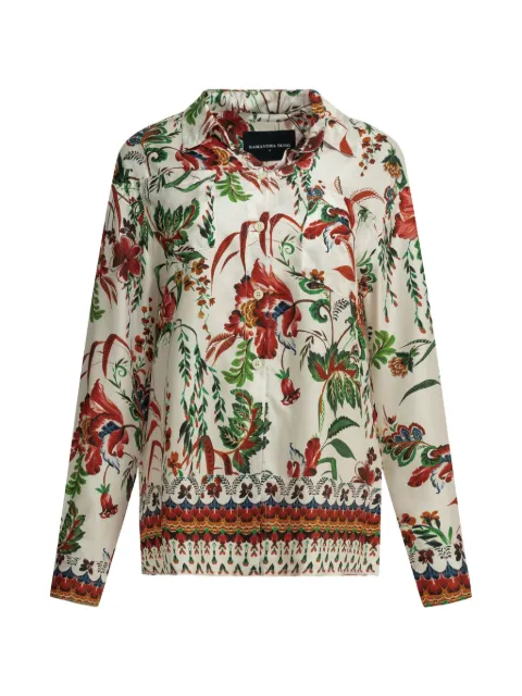Samantha Sung floral-print silk shirt White CAMICIAPIGIAMAASIANBOTANICWHITE