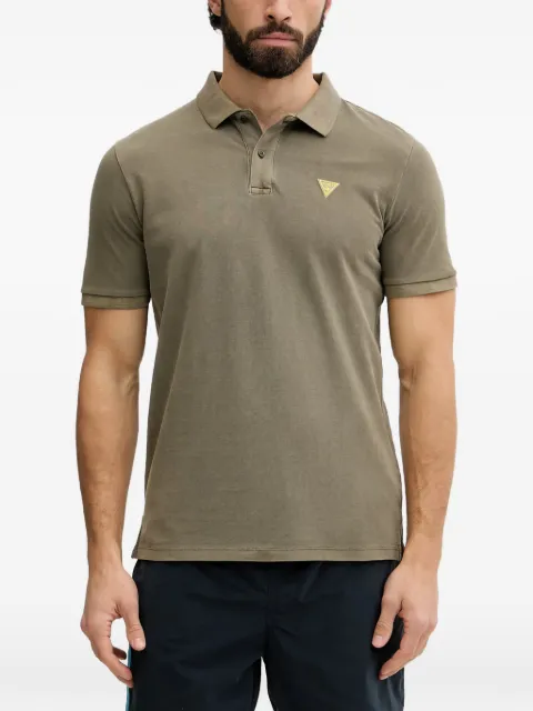 GUESS USA logo-patch piqué polo shirt Green F6GP03K9WF1
