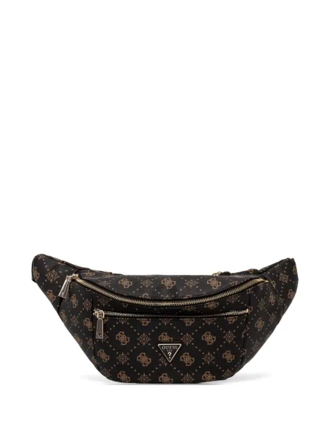 GUESS USA monogram-print logo-plaque belt bag Black TWGP9890080