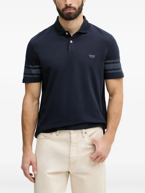 GUESS USA stripe-detail polo shirt Blue M6GP03K3071