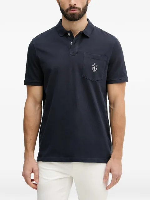 GUESS USA logo-embroidered chest-pocket polo shirt Blue M6GP48K3476