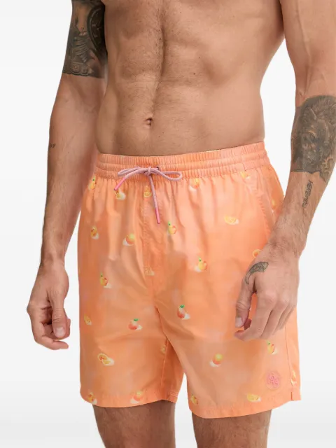 GUESS USA fruit-print drawstring-waistband swim shorts Orange F6GT10WN122