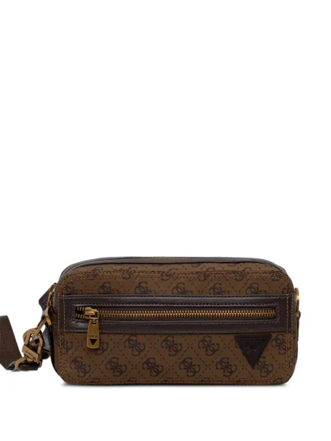 GUESS USA monogram-print messenger bag Brown HMBENPP6250