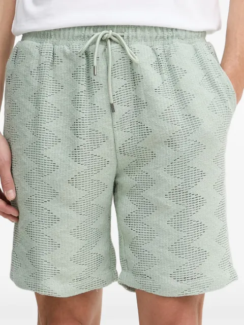 GUESS USA zigzag-pattern knitted shorts Green M6GD29K3237