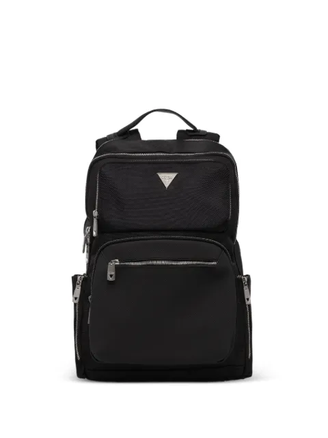 GUESS USA Berna logo-plaque multiple-pocket backpack Black HMBEHNP5445