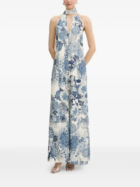 GUESS USA floral-print halterneck maxi dress Blue W6GK01W1573