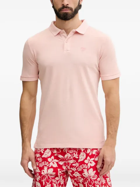 GUESS USA logo-patch polo shirt Pink F6GP03K9WF1