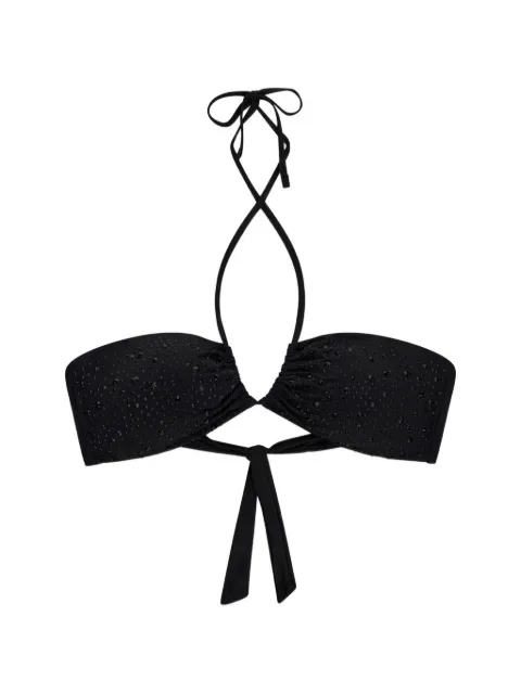 GUESS USA crystal-embellished ruched bikini top E6GJ35MC040