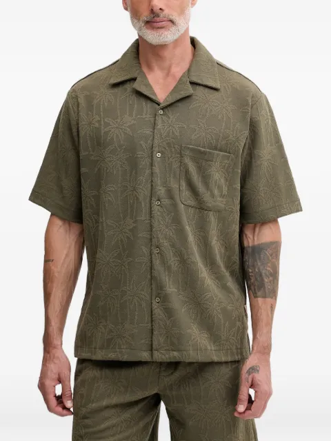 GUESS USA palm-tree short-sleeve shirt Green F6GP05KG362