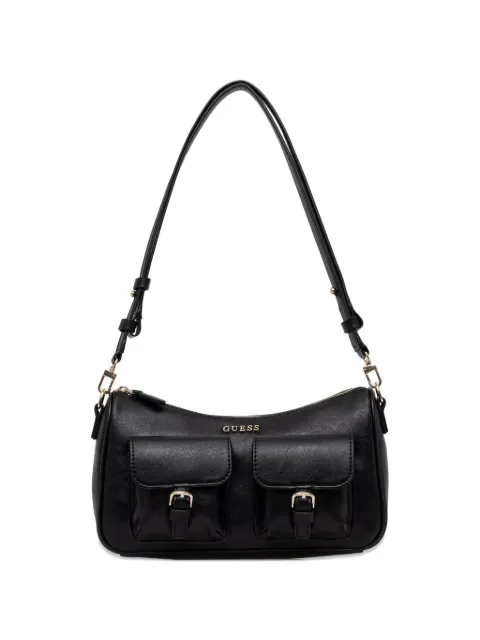 GUESS USA Kassie buckle-detail logo-plaque shoulder bag Black HWTG9930170