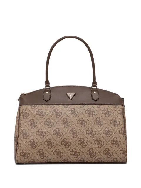 GUESS USA maxi Berta 4G monogram-print logo-plaque tote bag Brown TWOB8688903