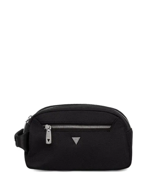 GUESS USA Berna logo-plaque zip-fastening wash bag Black PMBEHNP6161