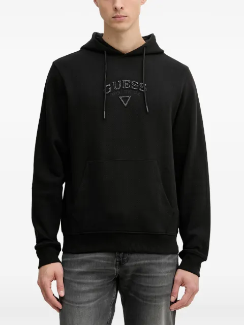 GUESS USA logo-embroidered hoodie Black M6GQ04K3009