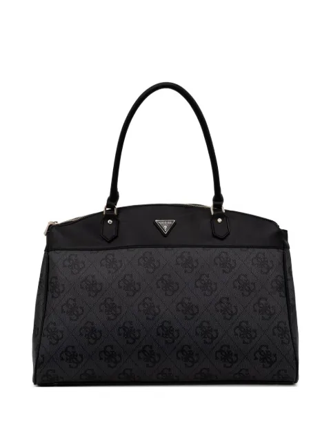 GUESS USA maxi Berta monogram-print logo-plaque tote bag Black TWOB8688903
