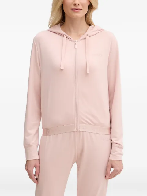 GUESS USA logo-embroidered zip-up hoodie Pink O6GQ01KCQP2