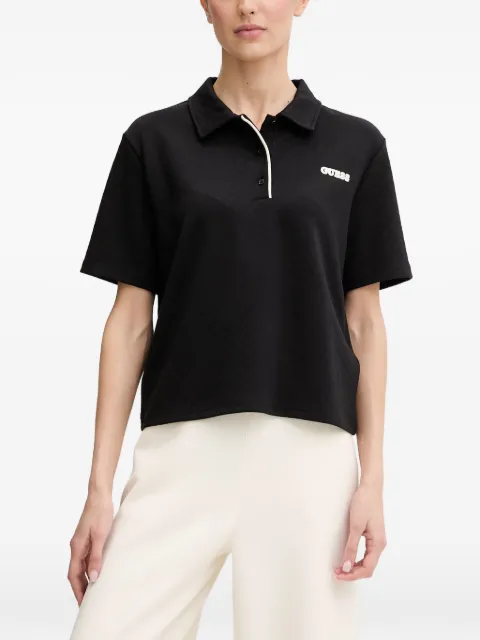GUESS USA logo-patch polo top Black V6GP12K3044