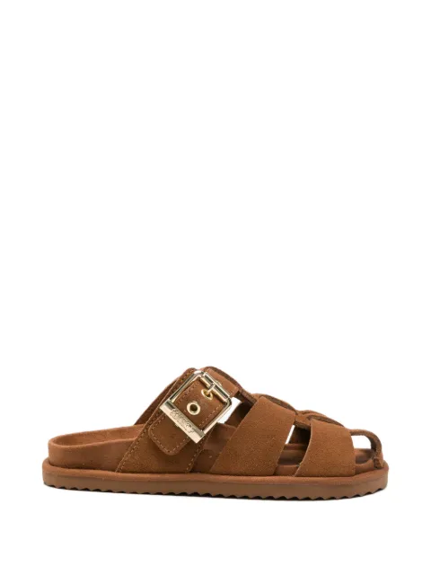 Colors Of California buckle-fastening suede caged sandals Brown HCBIOW601