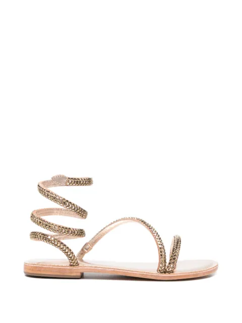 CORAL BLUE crystal-embellished wrap-around sandals Pink CBFR226002