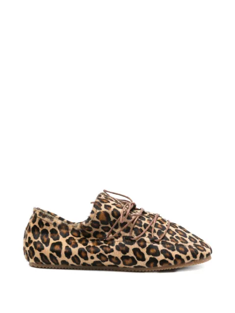 RIEN STUDIO leopard-print lace-up calf-hair sneakers Neutrals S26WTFANLEOSP