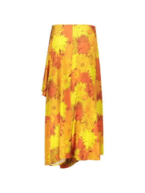 Ellery floral-print asymmetric skirt Yellow 9PS505PR