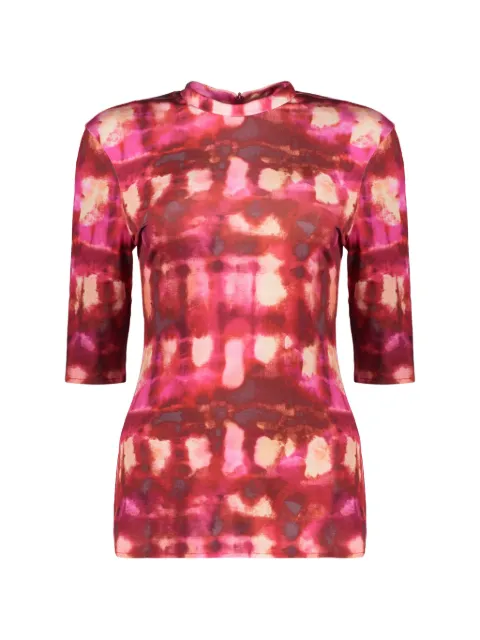 Ellery abstract-print three-quarter sleeve top Red 8002575J047