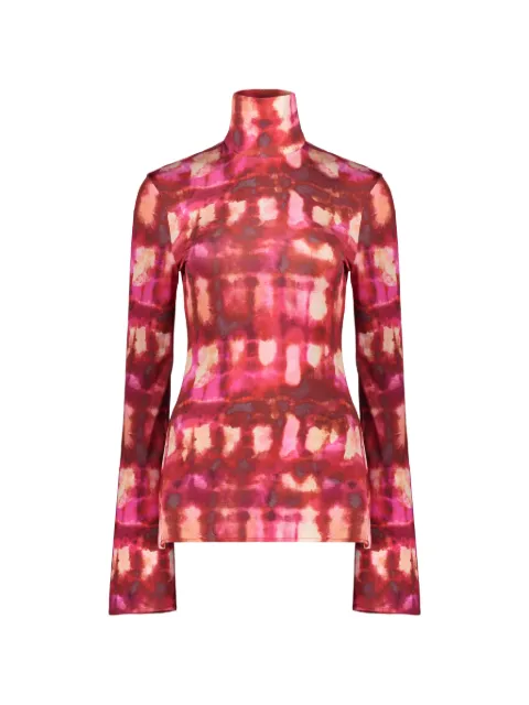 Ellery abstract-print long-sleeve top Red 8001575J047
