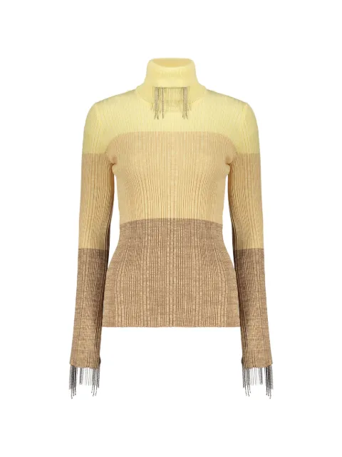 Ellery colour-block fringe-detail sweater Yellow 2503C014006