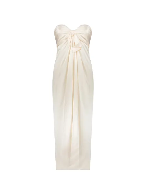Ellery draped knot-detail maxi dress White 10413109150