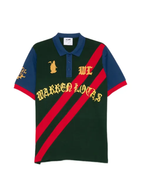 Warren Lotas logo-embroidered striped polo shirt Green 1031AFRST1401