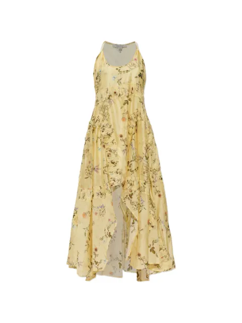 AllSaints Dorina floral-print ruffled dress Yellow W186DE