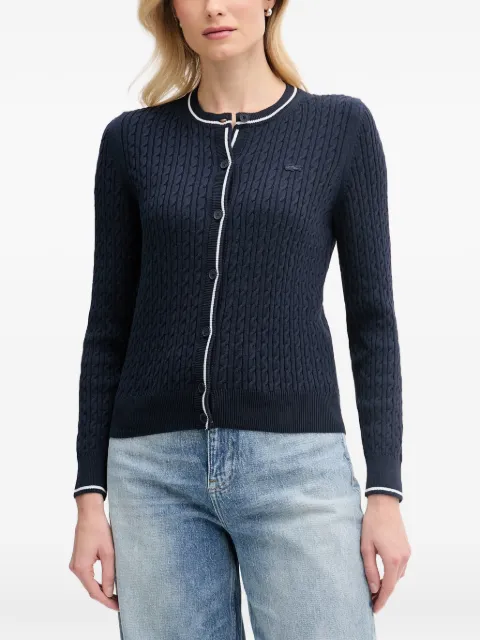 Lacoste striped cable-knit cardigan Blue AF9872