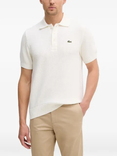 Lacoste logo-patch polo shirt White AH1028