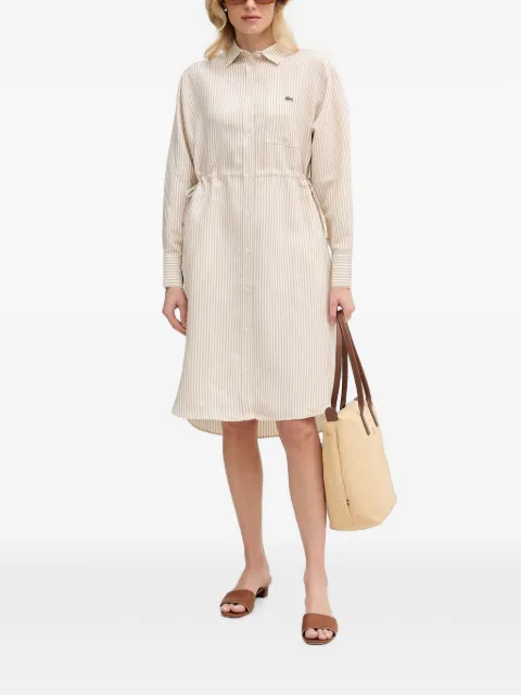 Lacoste striped asymmetric dress Neutrals EF7604
