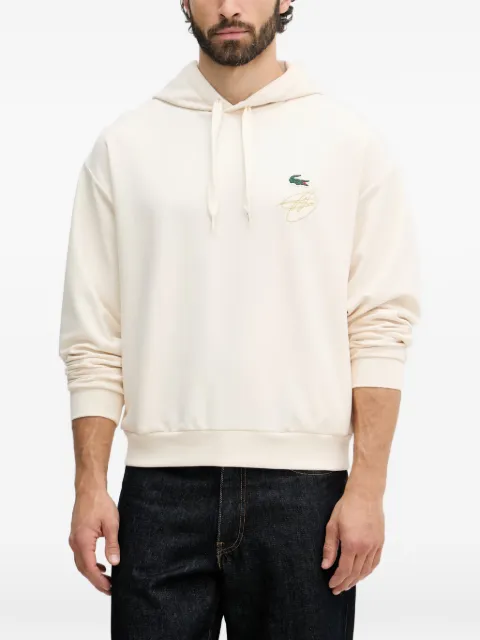 Lacoste logo-patch hoodie White SH9948