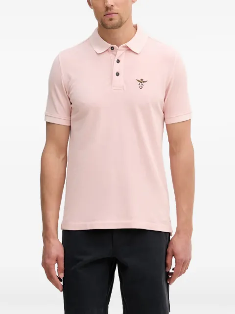 Aeronautica Militare embroidered-logo piqué polo shirt Pink PO1925UP00406