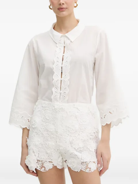 Bardot Aleria broderie-anglaise scalloped shirt White 60378TB