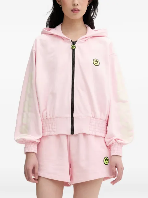 BARROW logo-patch zip-up hoodie Pink S6BWWOZH142