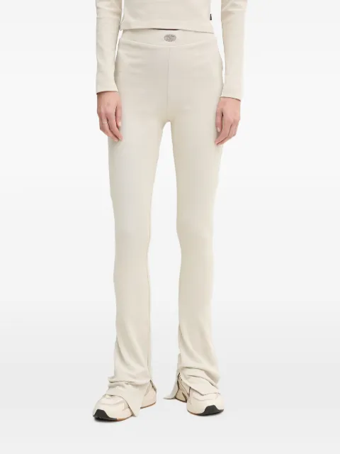 Alpha Industries logo-plaque split-hem flared trousers White 266020