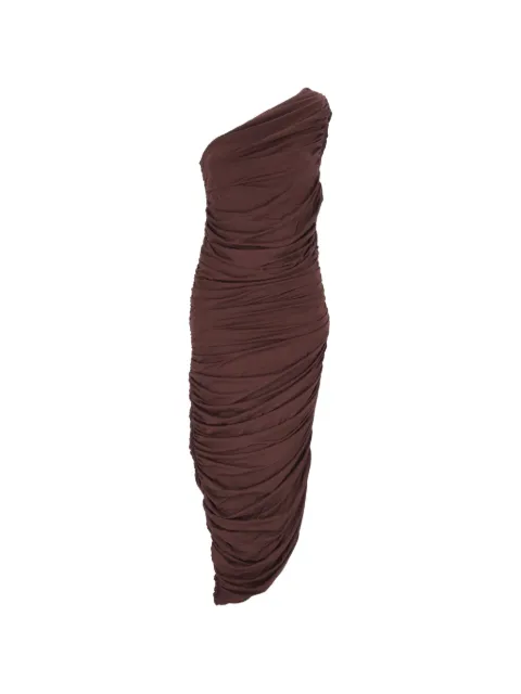 Federica Tosi one-shoulder ruched dress Brown 4285443018