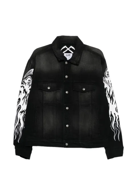 Warren Lotas graphic-print denim jacket Black 3046BBLK1404