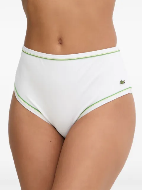 Lacoste logo-patch piped bikini bottoms White MF9836