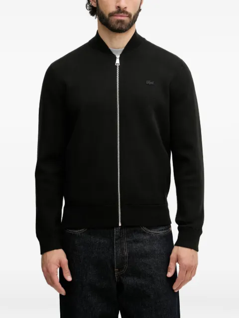 Lacoste logo-patch cardigan Black AH1024