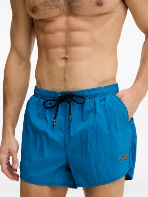 Aeronautica Militare logo-embroidered drawstring swim shorts Blue BW0231UCT04311