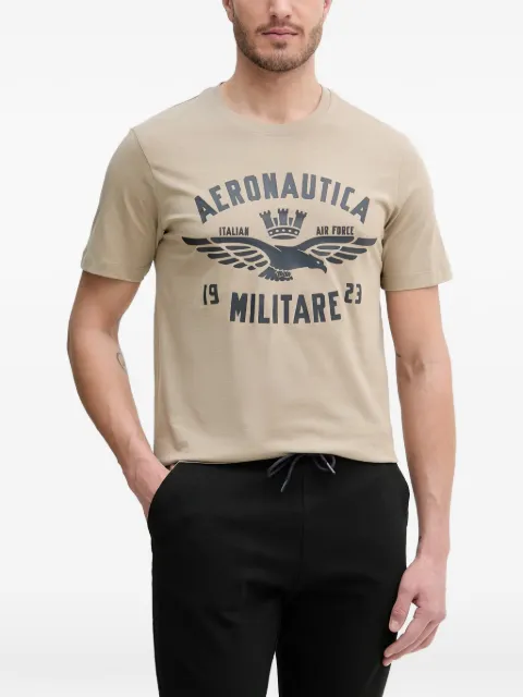 Aeronautica Militare logo-print short-sleeve T-shirt Neutrals TS2533UJ00641