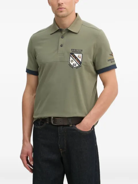 Aeronautica Militare logo-patch short-sleeve polo shirt Green PO1915UP00191