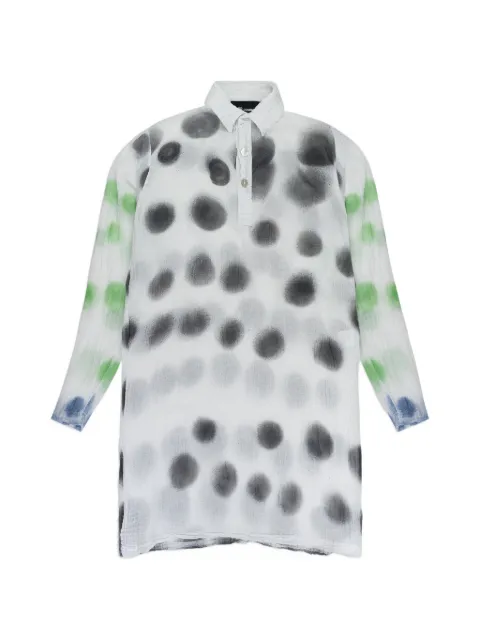 Edward Cuming polka-dot long-sleeve blouse White ECSS2010