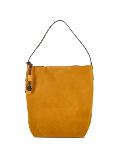 BOLDRINI suede-finish logo-debossed tote bag Yellow 1219MAIS