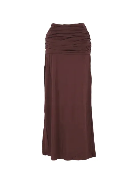 Federica Tosi ruched side-slit skirt Brown 4285343018